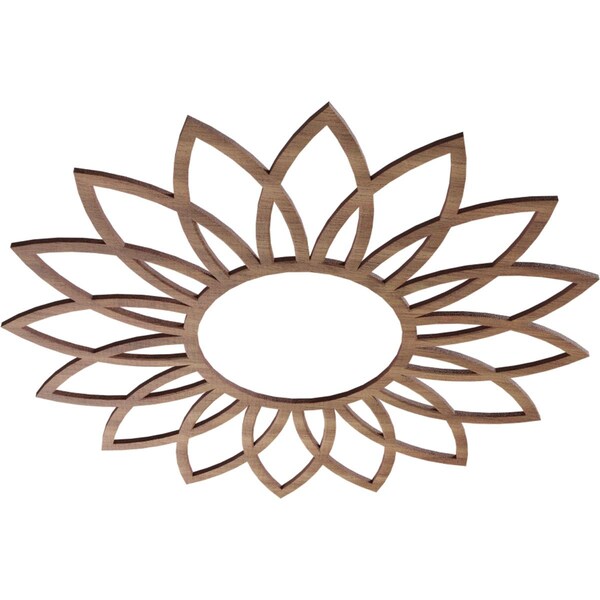 Daisy Wood Fretwork Pierced Ceiling Medallion, Walnut, 22OD X 7 5/8ID X 1/4T